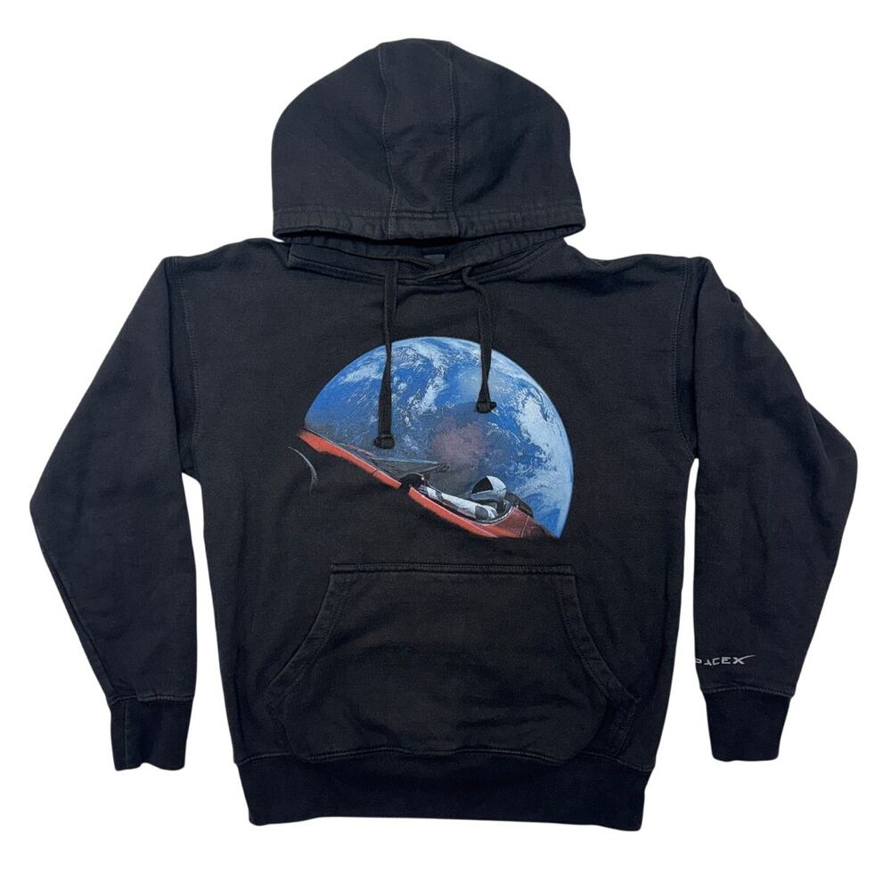 SpaceX Hoodie Sweatshirt Medium Black Official Starman 2018 Falcon Heavy Mission